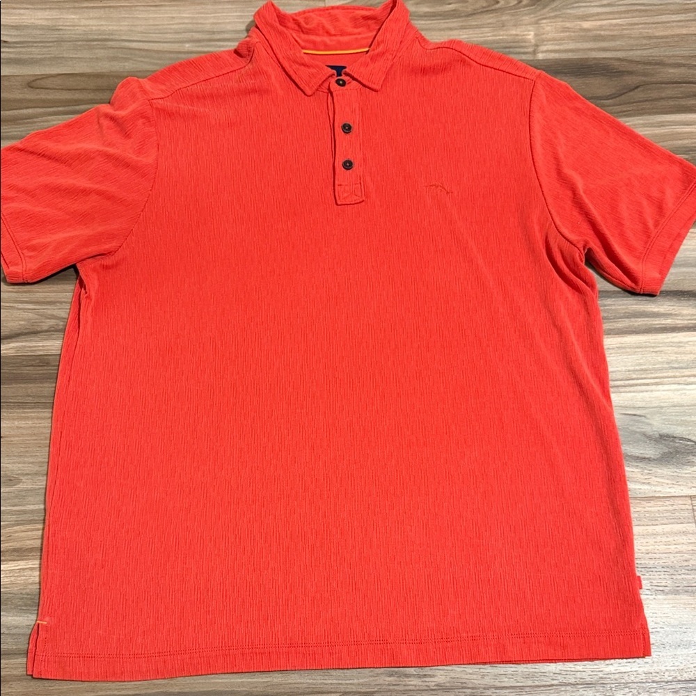 Tommy Bahama Polo Shirt Men’s XL Red Orange S/S Modal Golf Performance